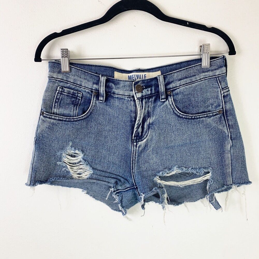 Brandy Melville Denim Cutoff Jean Shorts Size 24 Ripped Distrested John Galt XS
